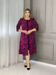 Вишнёвый платье женское А-силуэта, большие размеры