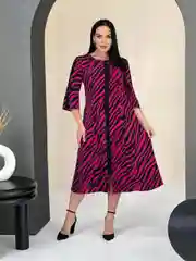 Вишнёвый платье женское А-силуэта, большие размеры