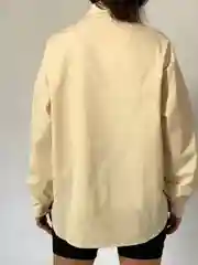 Бежевый рубашка женская джинсовая оверсайз, one size