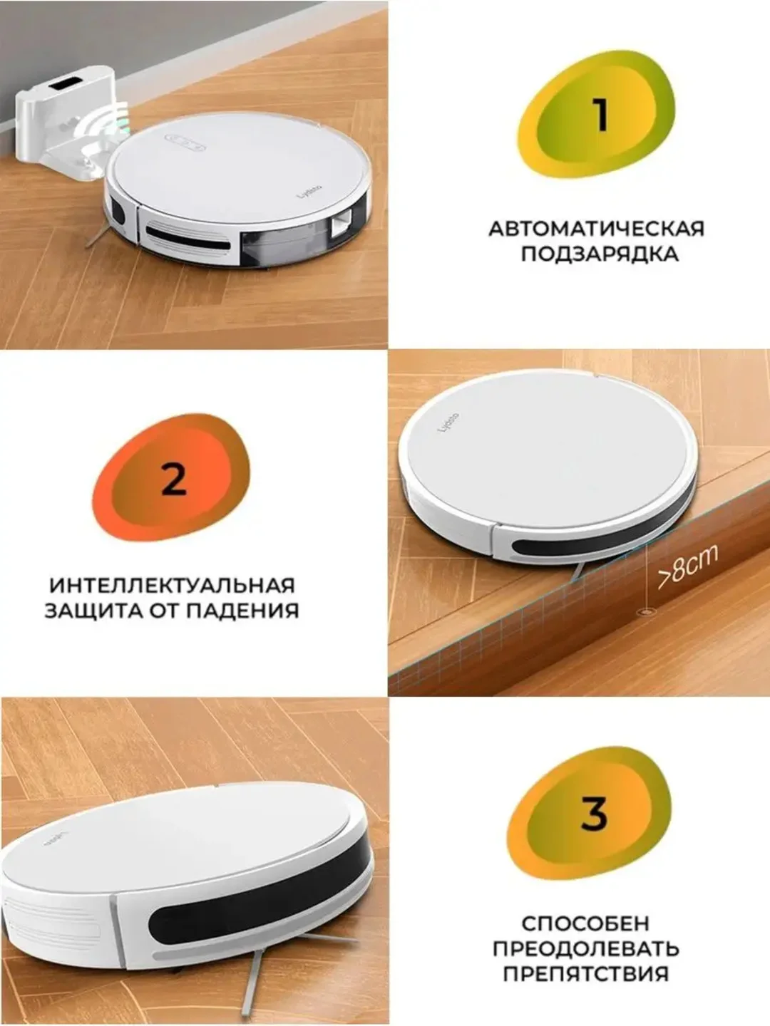 Белый робот-пылесос Xiaomi Lydsto Robot VC G1 Black /  G1 White / R5D White