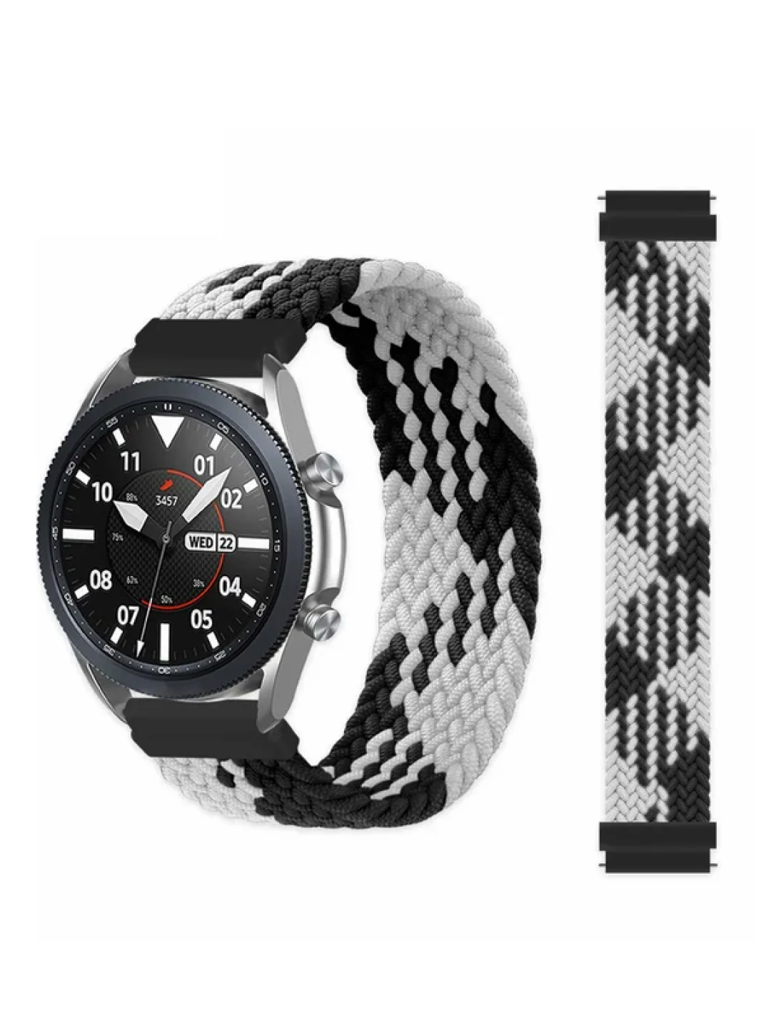 Угольный плетеный нейлоновый ремешок / монобраслет для Xiaomi Amazfit Bip / Huawei / Samsung 20 мм