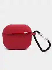 Багровый чехол Apple Airpods 3 с карабином силиконовый аирподс