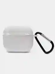 Белый чехол Apple Airpods 3 с карабином силиконовый аирподс