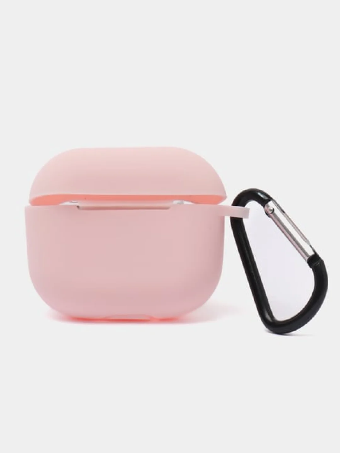 Розовый чехол Apple Airpods 3 с карабином силиконовый аирподс