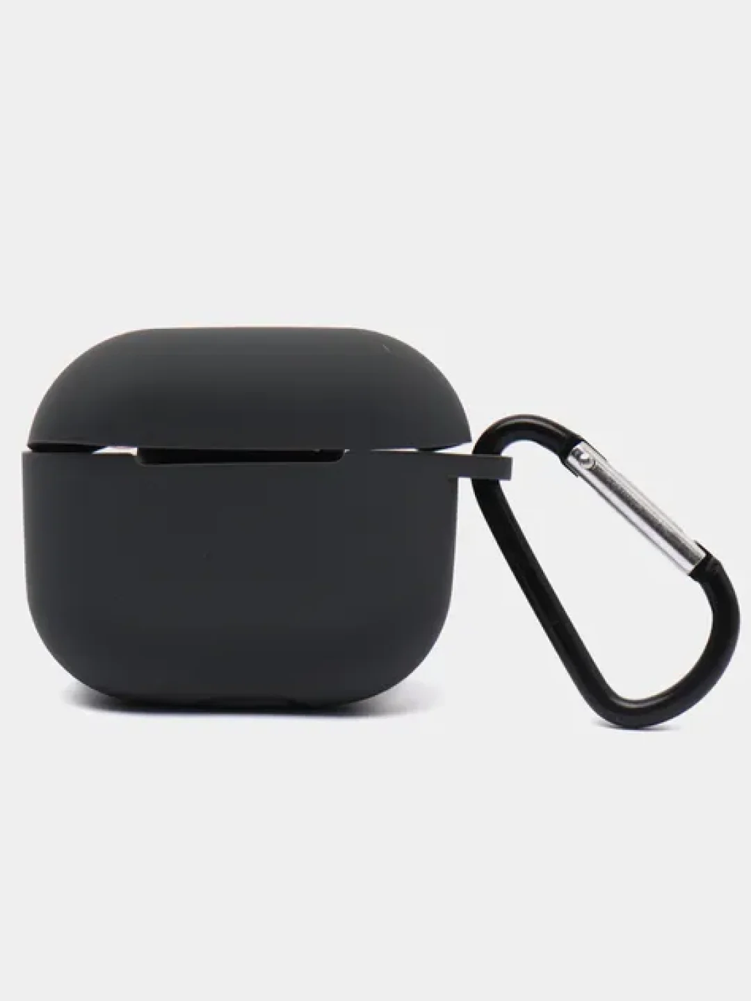 Тёмно-серый чехол Apple Airpods 3 с карабином силиконовый аирподс
