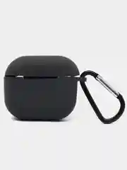 Тёмно-серый чехол Apple Airpods 3 с карабином силиконовый аирподс