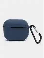 Темно-синий чехол Apple Airpods 3 с карабином силиконовый аирподс