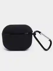 Черный чехол Apple Airpods 3 с карабином силиконовый аирподс