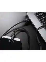 Черный кабель для зарядки / кабель зарядный андроид/ кабель для iPhone/ кабель для телефона 3 в 1