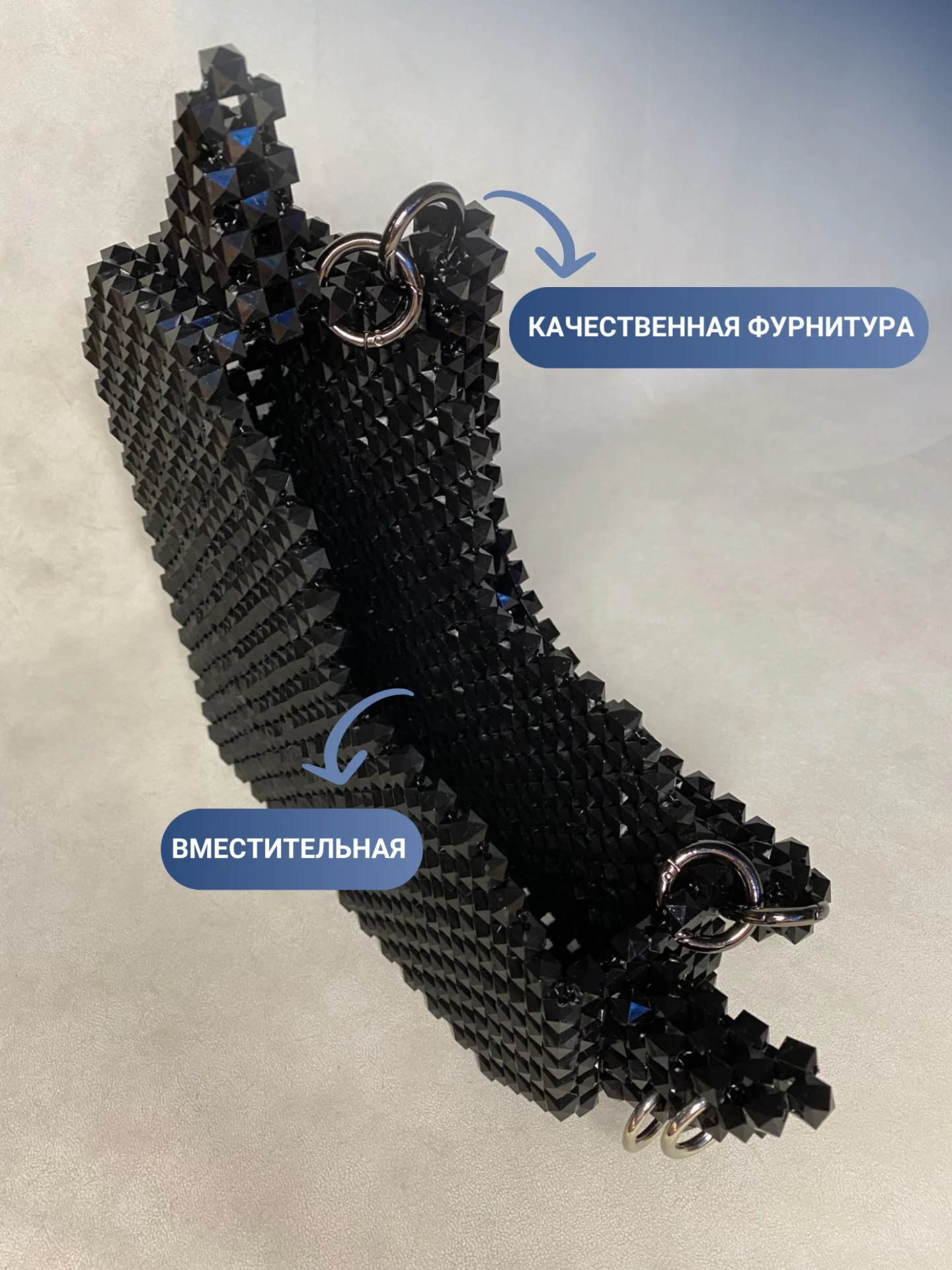 Прозрачный сумка женская из бусин, ручной работы