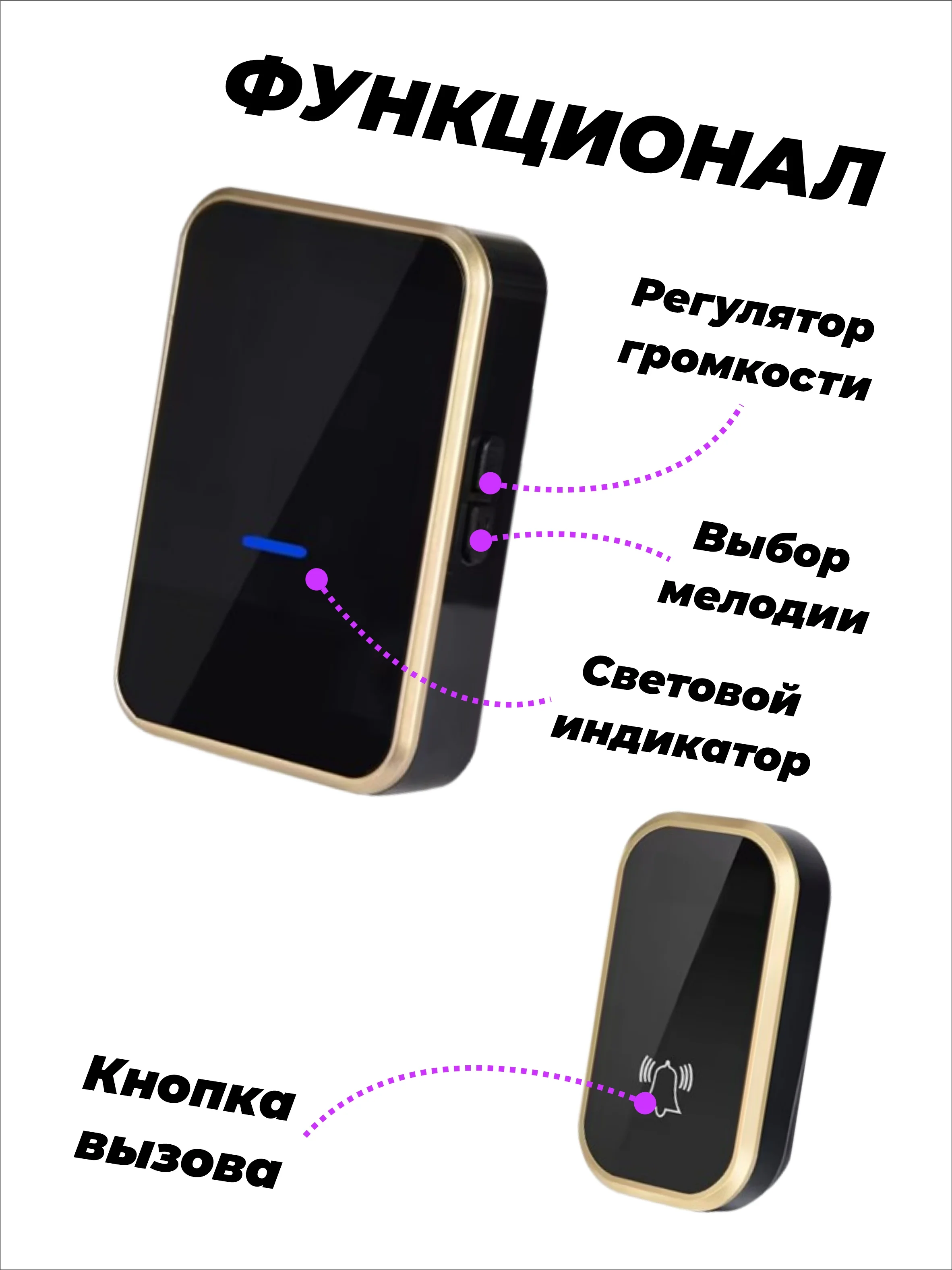Звонок беспроводной, дверной, без батареек