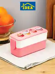 Розовый контейнер для еды, ланч-бокс (0,5 + 0,5 л) IDEA