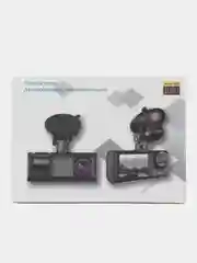 Серый видеорегистратор автомобильный Full HD камера салона и заднего вида