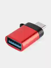 Красный адаптер переходник USB Type C на USB 3.0 otg