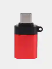 Красный адаптер переходник USB Type C на USB 3.0 otg