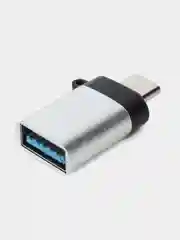 Серебряный адаптер переходник USB Type C на USB 3.0 otg