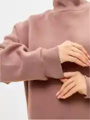 Коричневый свитшот женский флисовый, оверсайз,толстовка с начесом