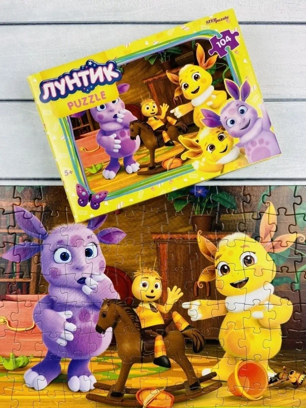 Пазл Лунтик 104 Мозаика Игра Мульт Луня Мила Кузя Паззл