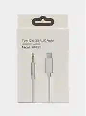 Белый кабель AUX-Type-C, 3,5mm jack, 1 м