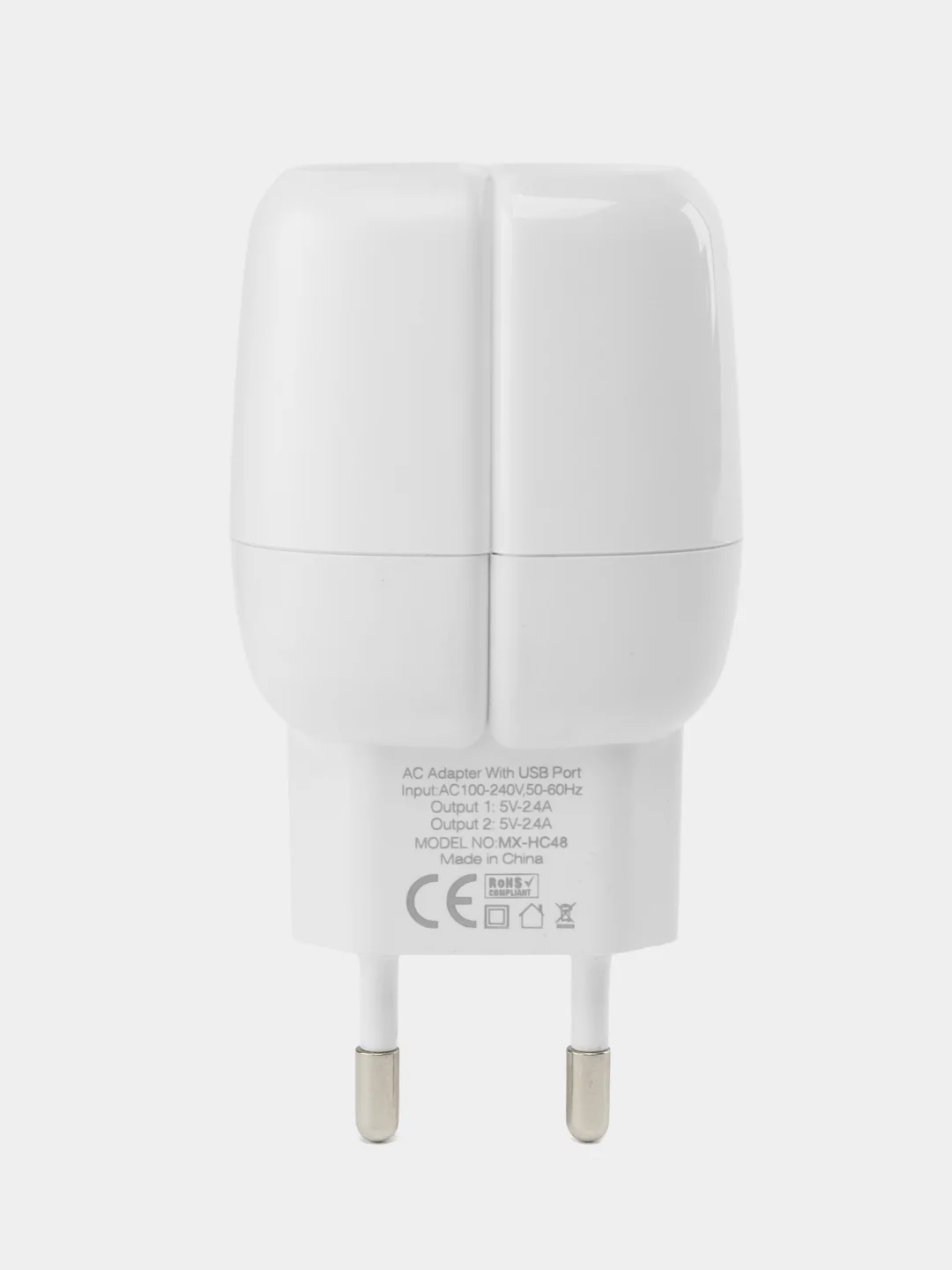 Белый зарядник Зарядка Зарядное устройство Тайп си СЗУ 2USB Charging 2.4A 2 входа блок питания