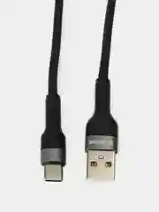 Черный кабель провод плетеный 3, 2 метра зарядник USB Lightning iPhone, Micro Android Type-C