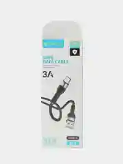 Черный кабель провод плетеный 3, 2 метра зарядник USB Lightning iPhone, Micro Android Type-C