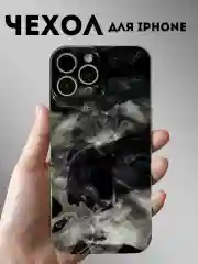 Черный чехол на айфон (iPhone) 11 12 13 Pro Max 14 15 XR X XS 7 8 Plus, пластиковый
