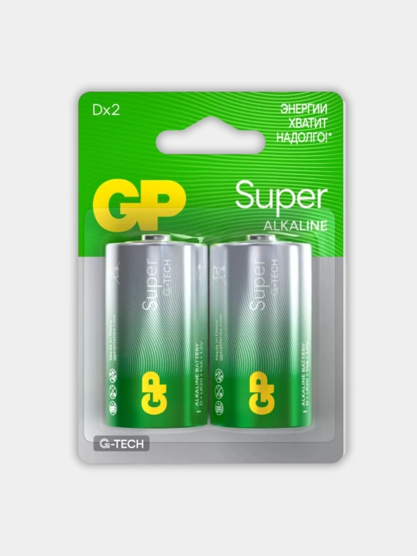 GP Batteries Батарейки алкалиновые Super Alkaline lr20 2 шт