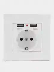 Слоновая кость розетка с USB -портами, с заземлением, белая, розетка с юсб
