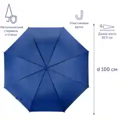 Синий зонт-трость "Яркость", полуавтомат