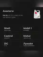 Масло моторное ВМПАВТО Modern 5W-20, GF-6A, SP, канистра 4 л