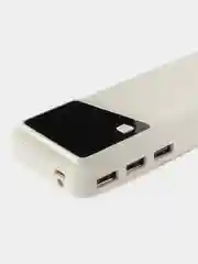 Белый повербанк, внешний аккумулятор 5 АКБ 18650 портативный Power Bank макс емоксть20000 mAh