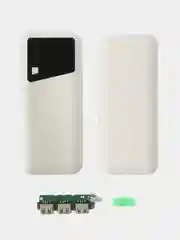 Белый повербанк, внешний аккумулятор 5 АКБ 18650 портативный Power Bank макс емоксть20000 mAh