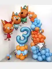 Фольгированный шар, набор шаров, кота, карамель, корж, компот 78х47см