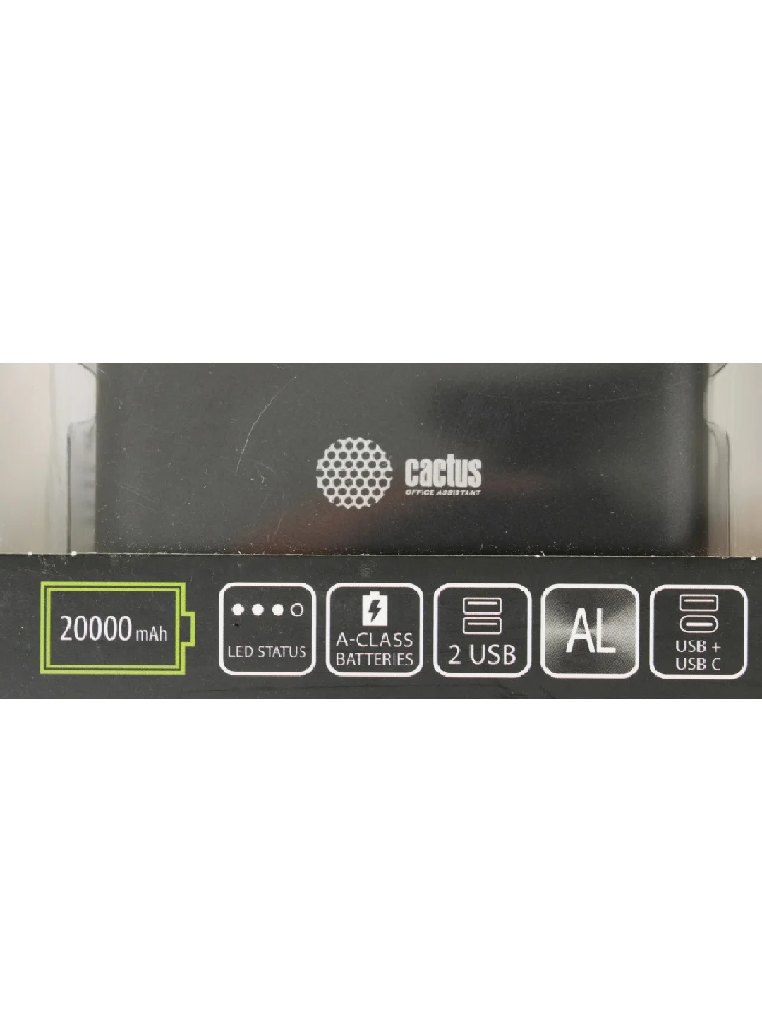 Внешний аккумулятор (Power Bank) Cactus CS-PBFSIT-20000, 20000мAч, черный