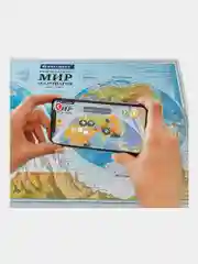 Карта мира, физическая, настенная, на стену, Полушария, интерактивная, Brauberg