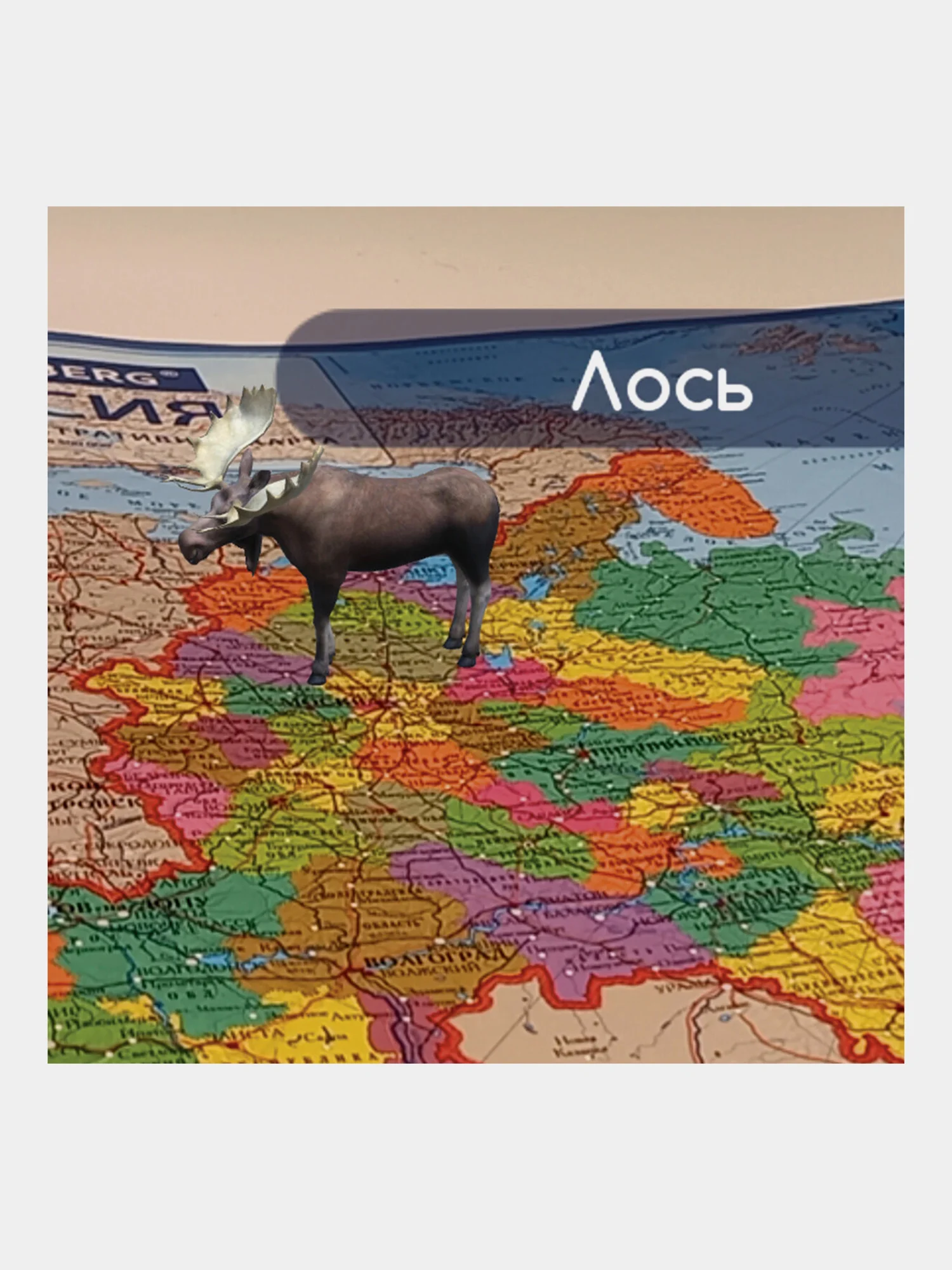 Карта России политико-административная настенная, 1:8,5М, интерактивная, Brauberg, 112396