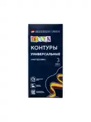 Белый контуры акриловые "металлик" 3 цвета Невская палитра