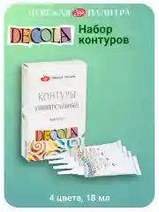 Белый контуры акриловые универсальные 4 цвета Невская палитра