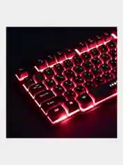 Клавиатура проводная SONNEN KB-7010,USB, 104 клавиши, LED подсветка, черная, 512653
