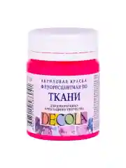 Розовый акриловая краска по ткани флуоресцент 50 мл Невская палитра