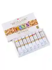 Белый акриловые краски "металлик" 8 цветов Невская палитра