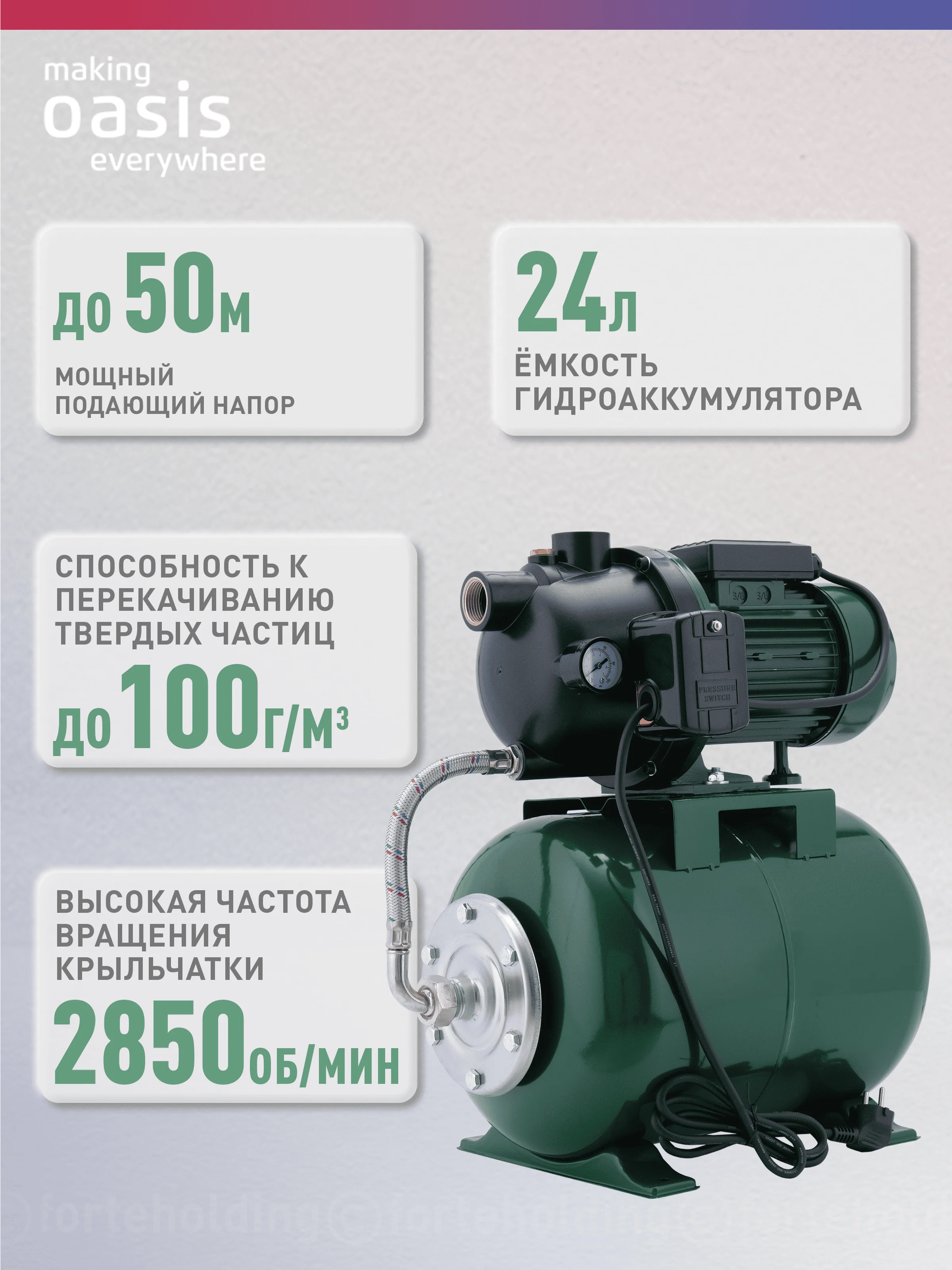 Синий автоматическая насосная станция "making Оasis everywhere" S 70/50P - 24