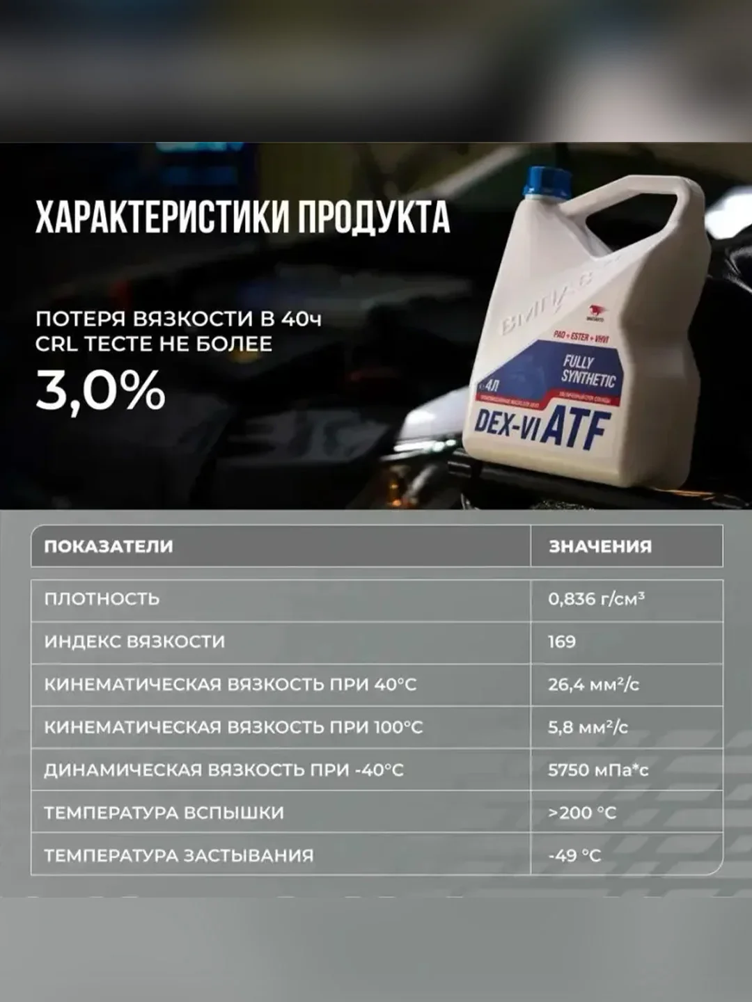 Масло трансмиссионное для АКПП ВМПАВТО ATF (Dexron VI), канистра 4 л