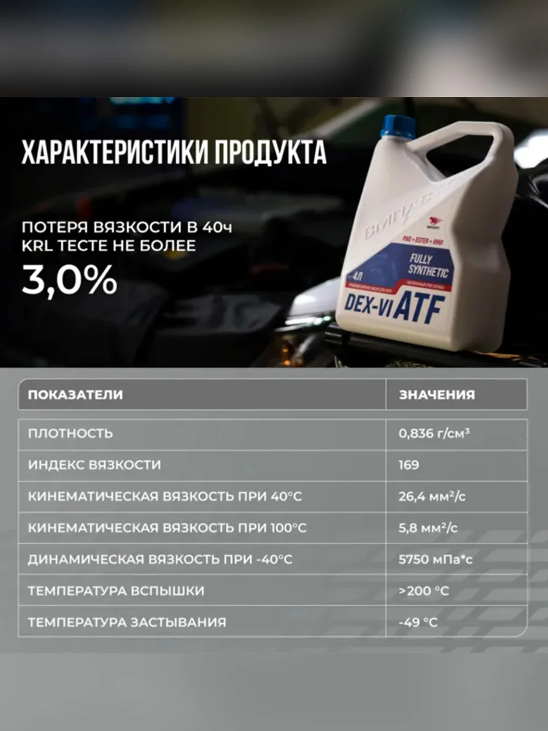 Масло для АКПП ВМПАВТО ATF Dexron VI, канистра 1 л