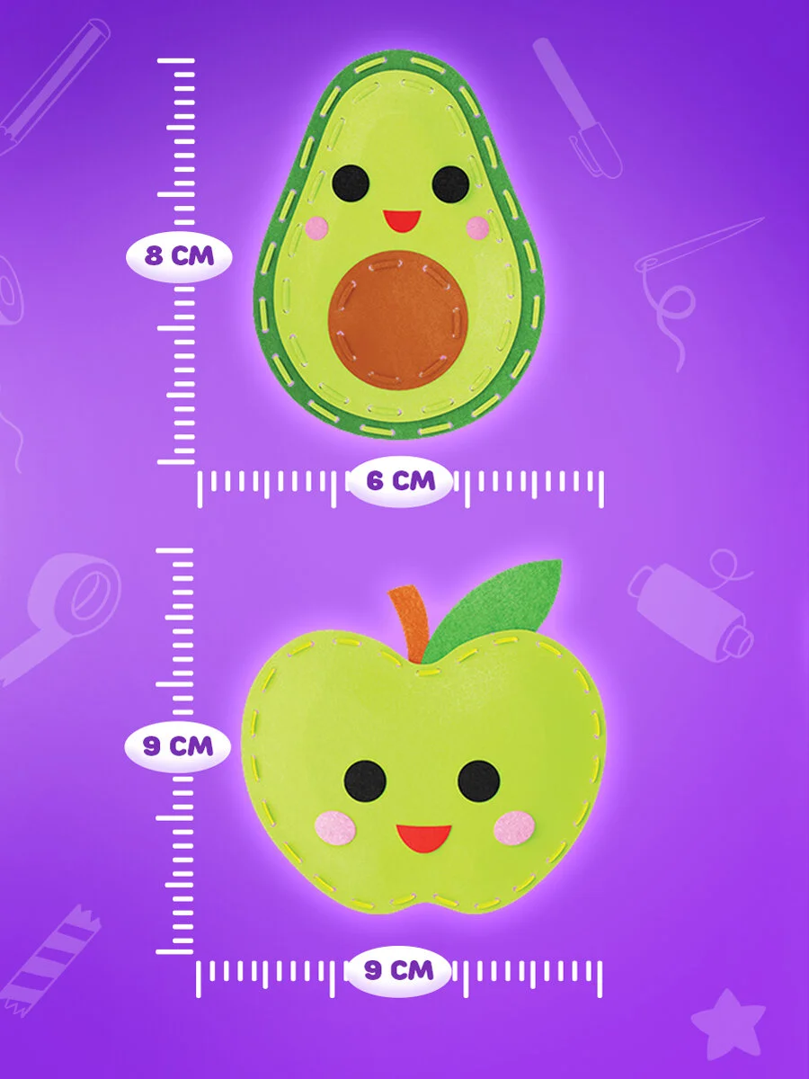 Набор для шитья игрушки Юнландия "Вкусняшки", кукла из фетра, 10 игрушек - 1 комплект