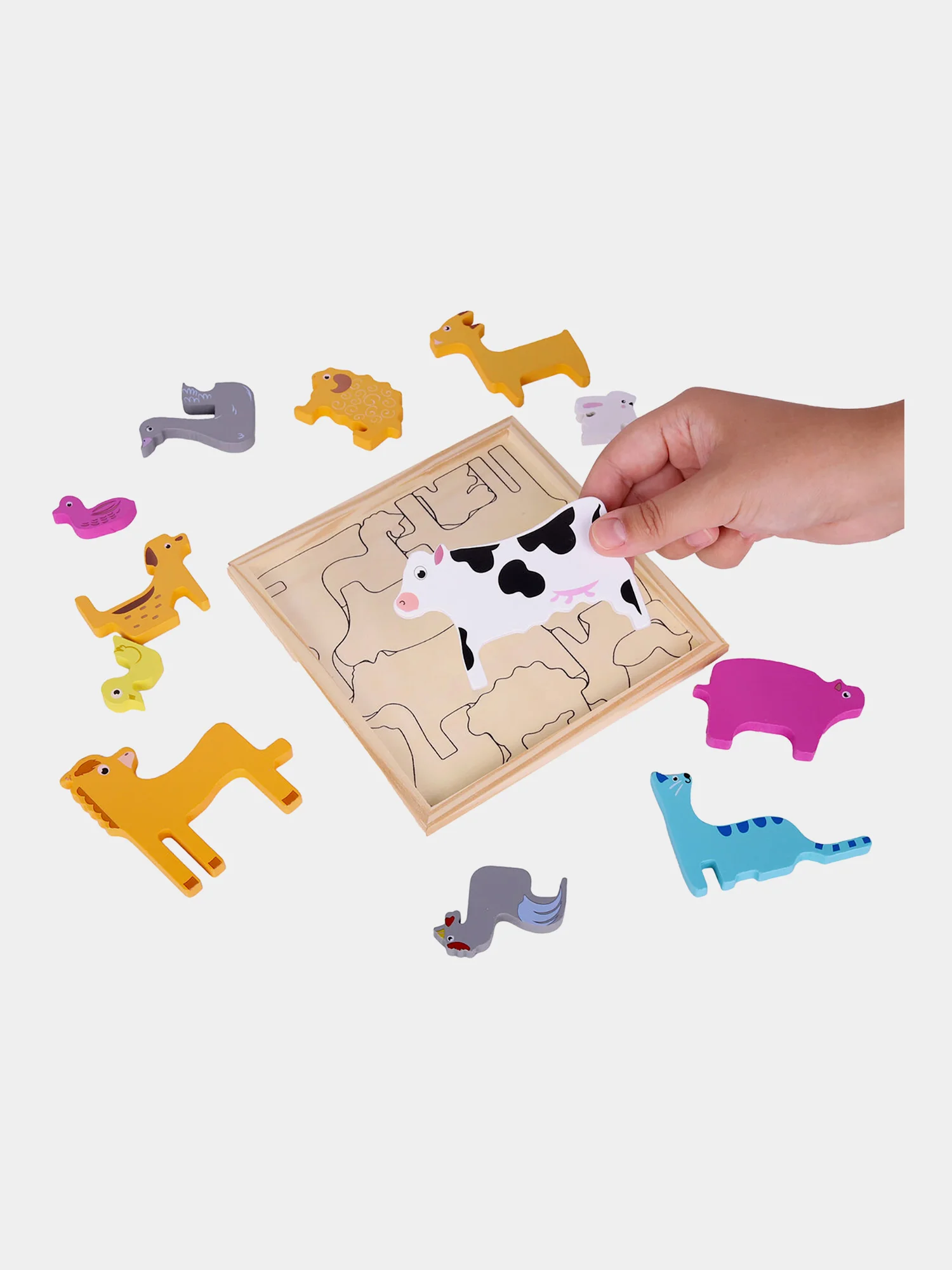 Пазл для малышей Brauberg Kids, 665251, деревянный Монтессори от 3 лет, сортер головоломка
