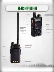 Портативная радиостанция Baofeng UV-5R 3 режима 8 Вт / Черная и радиус 10 км/ UHF VHF
