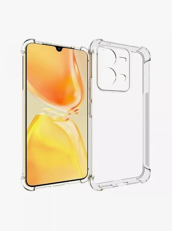 Чехол для Vivo V25 5G, V25e, Vivo X80 Lite, с усиленными углами, силиконовый, прозрачный