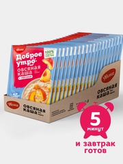 Каша овсяная быстрого приготовления Увелка, с персиком, 20 штук по 40 г